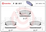 Sada brzdových destiček BREMBO P30017 - HYUNDAI
