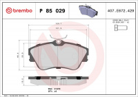 Sada brzdových destiček BREMBO P85029 - VW Sada brzdových destiček BREMBO P85029 - VW