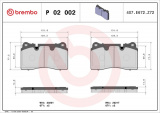 Sada brzdových destiček BREMBO P02002 - ASTON MARTIN