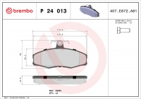 Sada brzdových destiček BREMBO P24013 - FORD Sada brzdových destiček BREMBO P24013 - FORD