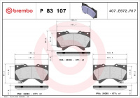 Sada brzdových destiček BREMBO P83107 - TOYOTA
