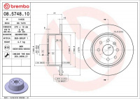 Brzdový kotouč BREMBO 08.5748.10 - OPEL