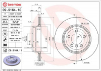 Brzdový kotouč BREMBO 09.9164.11 Brzdový kotouč BREMBO 09.9164.11