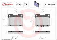 Sada brzdových destiček BREMBO P54048 - MITSUBISHI Sada brzdových destiček BREMBO P54048 - MITSUBISHI