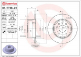 Brzdový kotouč BREMBO 08.5748.20 - OPEL