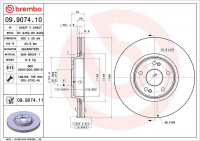 Brzdový kotouč BREMBO 09.9074.10 - RENAULT