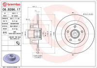 Brzdový kotouč BREMBO 08.B396.17