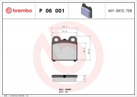 Sada brzdových destiček BREMBO P06001