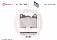 Sada brzdových destiček BREMBO P06002 - ALFA ROMEO, BMW, FERRARI