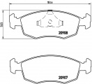 Sada brzdových destiček BREMBO P24019 - FORD