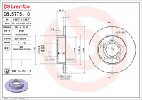 Brzdový kotouč BREMBO 08.5775.11 - AUDI