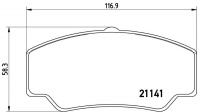 Sada brzdových destiček BREMBO P24023 - FORD