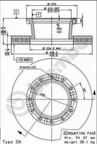 Brzdový kotouč BREMBO 09.7183.40 - IVECO Brzdový kotouč BREMBO 09.7183.40 - IVECO