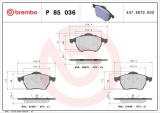 Sada brzdových destiček BREMBO P85036 - AUDI, VW