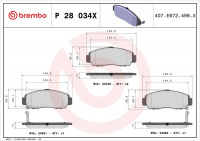 Sada brzdových destiček BREMBO P28034X - HONDA Sada brzdových destiček BREMBO P28034X - HONDA