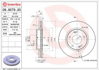 Brzdový kotouč BREMBO 09.9079.20 - HYUNDAI Brzdový kotouč BREMBO 09.9079.20 - HYUNDAI