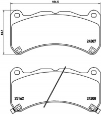 Sada brzdových destiček BREMBO P83146 - LEXUS Sada brzdových destiček BREMBO P83146 - LEXUS