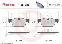 Sada brzdových destiček BREMBO P86028 - VOLVO