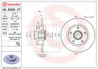 Brzdový kotouč BREMBO 08.B369.37 Brzdový kotouč BREMBO 08.B369.37