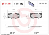 Sada brzdových destiček BREMBO P83140 - TOYOTA