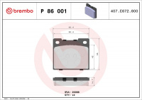 Sada brzdových destiček BREMBO P86001 - TALBOT, TRIUMPH Sada brzdových destiček BREMBO P86001 - TALBOT, TRIUMPH