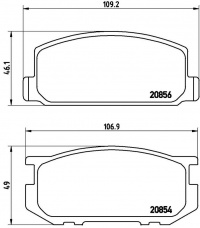 Sada brzdových destiček BREMBO P83005 - TOYOTA Sada brzdových destiček BREMBO P83005 - TOYOTA