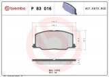Sada brzdových destiček BREMBO P83016 - LEXUS, TOYOTA
