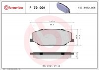 Sada brzdových destiček BREMBO P79001 - SUZUKI