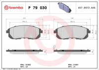 Sada brzdových destiček BREMBO P79030 - SUZUKI Sada brzdových destiček BREMBO P79030 - SUZUKI