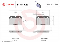 Sada brzdových destiček BREMBO PA6020 - IVECO