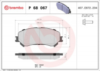 Sada brzdových destiček BREMBO P68067 - RENAULT