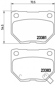 Sada brzdových destiček BREMBO P78016 - SUBARU Sada brzdových destiček BREMBO P78016 - SUBARU
