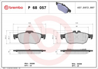 Sada brzdových destiček BREMBO P68057 - RENAULT Sada brzdových destiček BREMBO P68057 - RENAULT