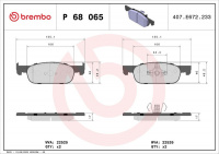 Sada brzdových destiček BREMBO P68065 - DACIA, RENAULT