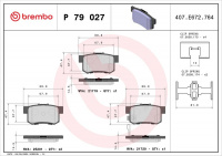 Sada brzdových destiček BREMBO P79027 - FIAT, SUZUKI