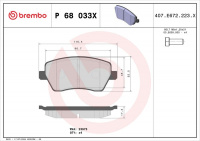 Sada brzdových destiček BREMBO P68033X