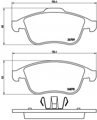 Sada brzdových destiček BREMBO P68045 - RENAULT