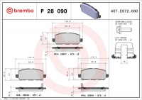 Sada brzdových destiček BREMBO P28090 Sada brzdových destiček BREMBO P28090
