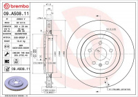 Brzdový kotouč BREMBO 09.A508.11 - CADILLAC, CHEVROLET