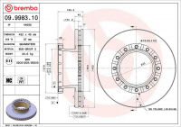 Brzdový kotouč BREMBO 09.9983.10 - IVECO