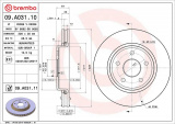 Brzdový kotouč BREMBO 09.A031.10 - JEEP
