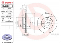 Brzdový kotouč BREMBO 09.9998.10 - HYUNDAI Brzdový kotouč BREMBO 09.9998.10 - HYUNDAI