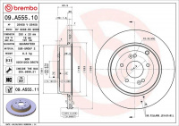 Brzdový kotouč BREMBO 09.A555.11 - HYUNDAI Brzdový kotouč BREMBO 09.A555.11 - HYUNDAI