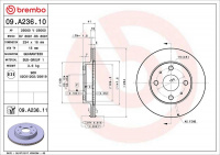 Brzdový kotouč BREMBO 09.A236.11 Brzdový kotouč BREMBO 09.A236.11