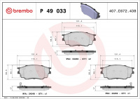 Sada brzdových destiček BREMBO P49033 - MAZDA Sada brzdových destiček BREMBO P49033 - MAZDA