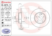 Brzdový kotouč BREMBO 08.8679.14 - MERCEDES-BENZ Brzdový kotouč BREMBO 08.8679.14 - MERCEDES-BENZ