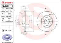 Brzdový kotouč BREMBO 08.8705.10 - OPEL, SUZUKI Brzdový kotouč BREMBO 08.8705.10 - OPEL, SUZUKI