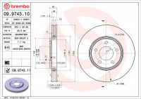 Brzdový kotouč BREMBO 09.9743.10 - CHRYSLER, DODGE Brzdový kotouč BREMBO 09.9743.10 - CHRYSLER, DODGE