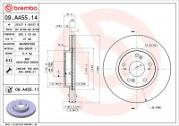 Brzdový kotouč BREMBO 09.A455.11 Brzdový kotouč BREMBO 09.A455.11