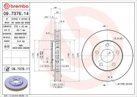 Brzdový kotouč BREMBO 09.7376.11